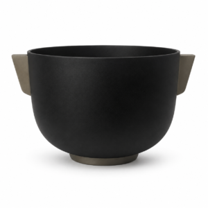 VASO AÇO PRETO C/  ALÇA PRATA