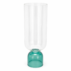VASO DE VIDRO COM BASE VERDE M