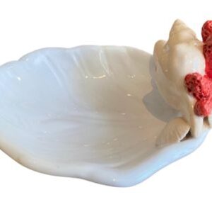 Alternative view of PETISQUEIRA BRANCA FOLHA CERÂMICA CORAL LARANJA