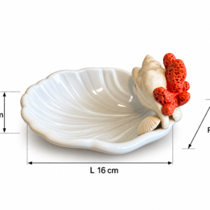 Alternative view of PETISQUEIRA BRANCA FOLHA CERÂMICA CORAL LARANJA