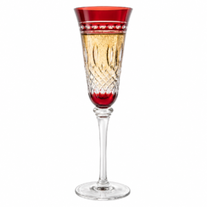 TAÇA DE VIDRO  CHAMPANHE VERMELHA