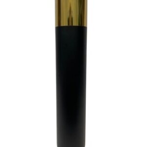 Castiçal preto com detalhe dourado