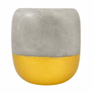 CACHEPOT EM CIMENTO E DOURADO