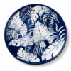 Prato Armani Pequeno com Folhas e Fundo Azul – Peça Decorativa Sofisticada