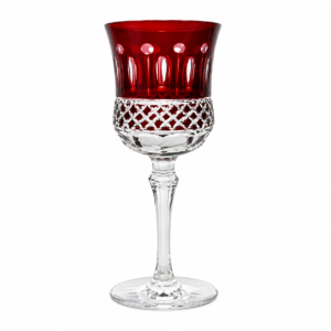 TAÇA DE VIDRO VERMELHA PARA ÁGUA ( jg c/6 )