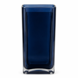 VASO QUADRADO  VIDRO AZUL