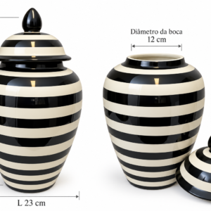 Alternative view of POTICHE DE CERAMICA PRETO E BRANCO M