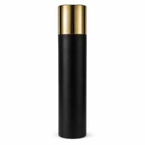 Castiçal Preto com Detalhe Dourado