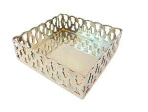 Alternative view of CAIXA QUADRADA PRATA RENDA