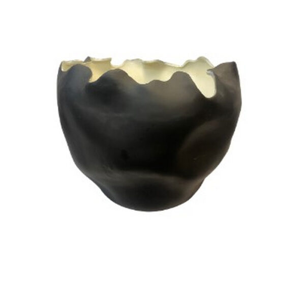 VASO PRETO BOCA ONDULADA G