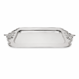 Bandeja Prata Retangular Decorativa de Luxo