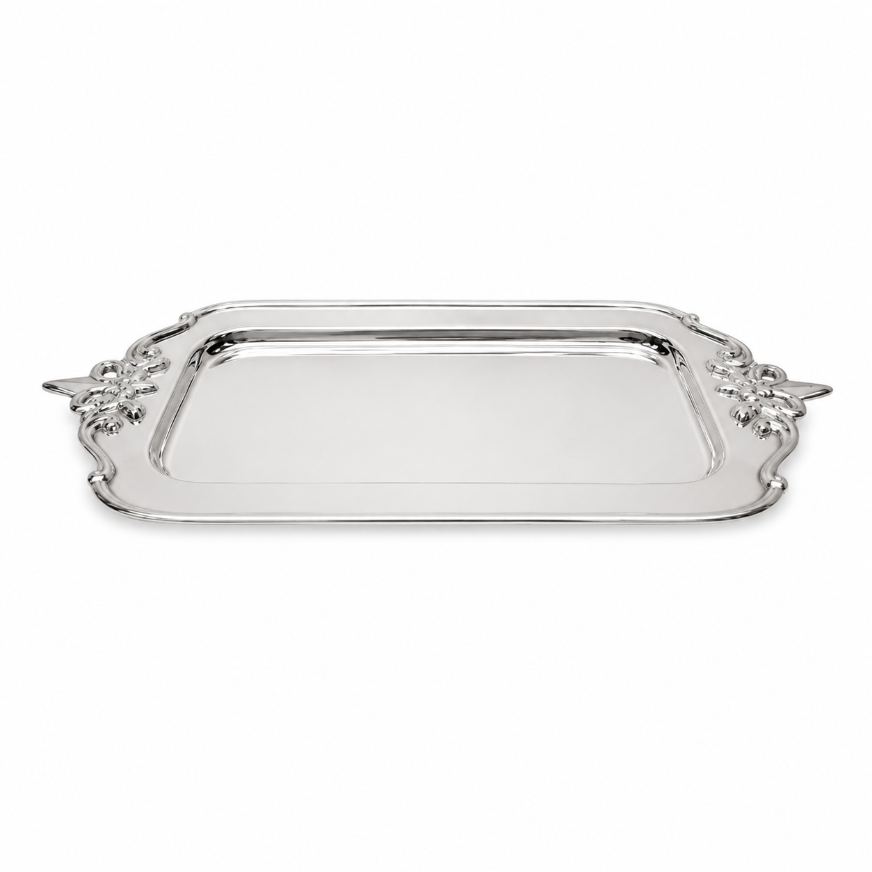 Bandeja Prata Retangular Decorativa de Luxo