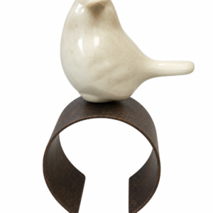 Alternative view of ANEL P/ GUARDANAPO PASSÁRO BRANCO DE PORCELANA