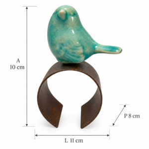 Alternative view of ANEL PARA GUARDANAPO PÁSSARO VERDE PORCELANA ( CX 4 )