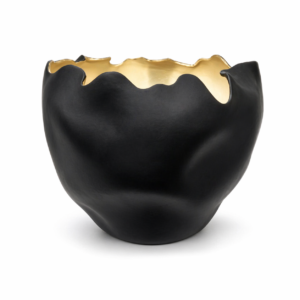 VASO PRETO BOCA ONDULADA G