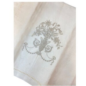 Alternative view of TOALHA DE LAVABO DE LINHO BEGE /AZUL