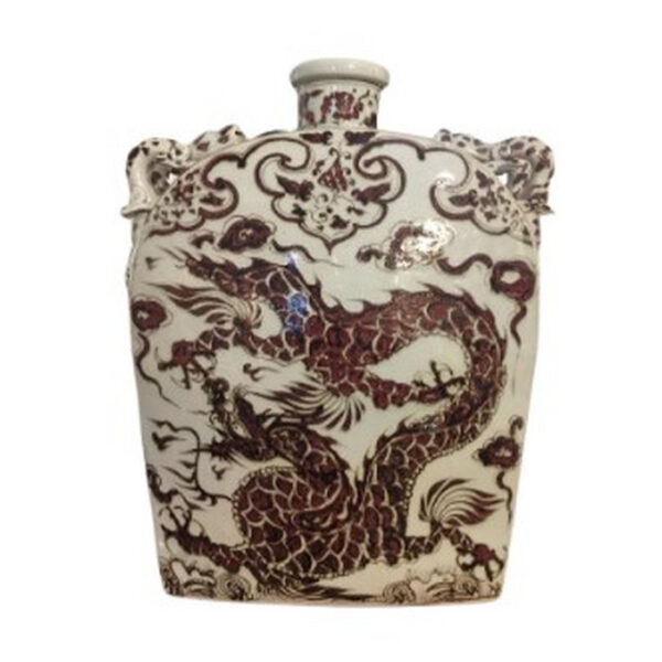 VASO DRAGÃO PORCELANA PINTADO À MÃO.