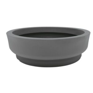 VASO REDONDO DE POLIESTILENO  CINZA ESCURO