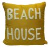 ALMOFADA SARJA MOSTARDA BORDADA - BEACH HOUSE