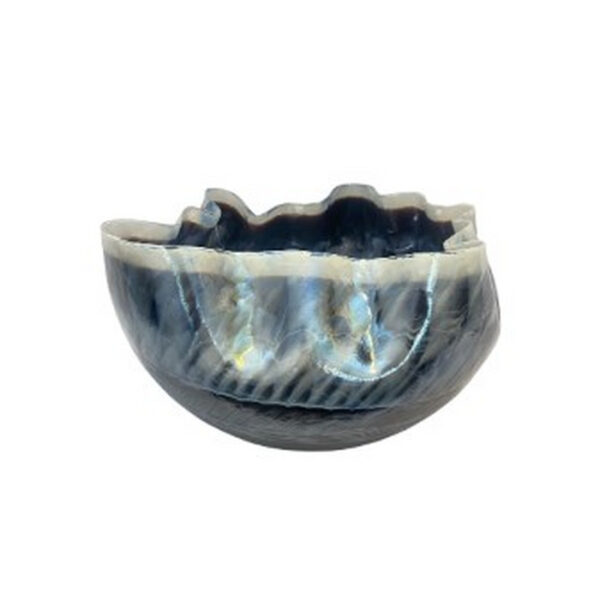 VASO DE VIDRO ORGÂNICO PRETO / AZUL