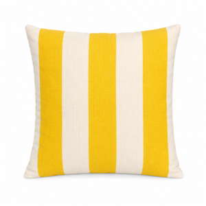 Almofada Decorativa Amarela e Off White em Algodão