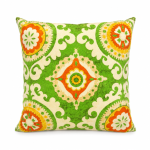 Almofada Decorativa Verde com Estampa Arabesco Colorido