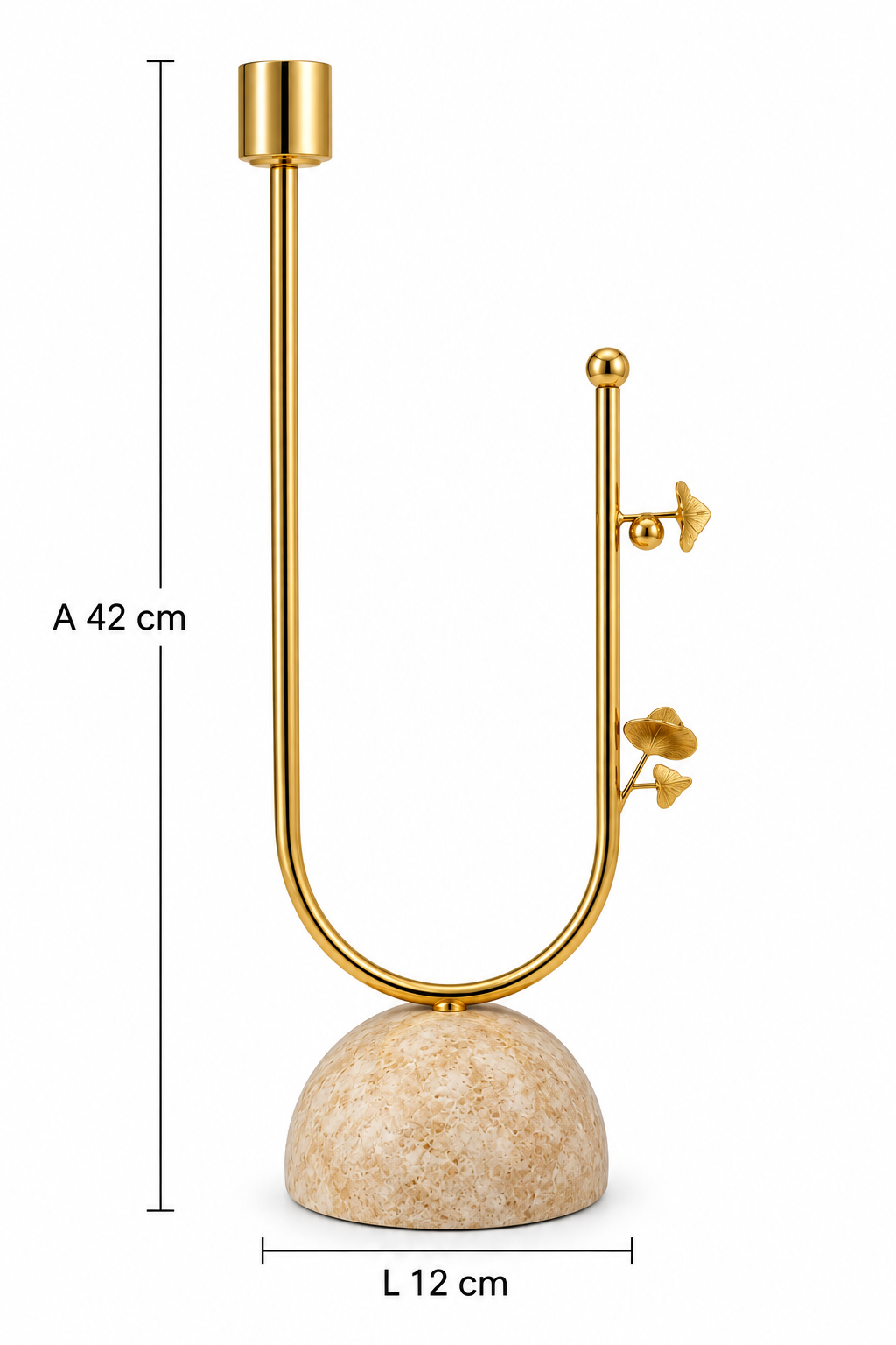 CASTIÇAL DOURADO COGUMELO - Imagem 2