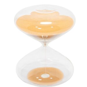 AMPULHETA  DE VIDRO INCOLOR COM AREIA TERRACOTA G