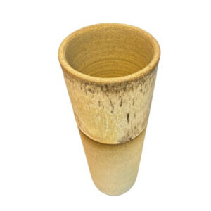 Alternative view of VASO CERAMICA TUBO DETALHE MARROM - P