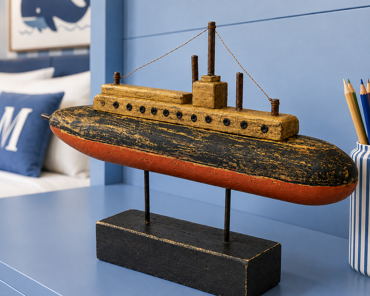 ESCULTURA DE MADEIRA SUBMARINO - G - Imagem 4