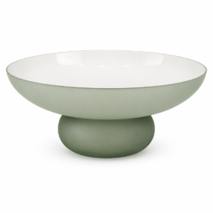 Centro de Mesa em Vidro Verde Fosco – Objeto Decorativo Moderno e Sofisticado