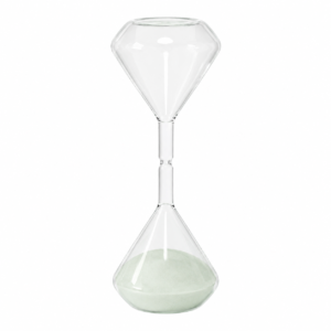 Ampulheta em Vidro Fumê com Areia Branca 15 Minutos | Objeto Decorativo Sofisticado