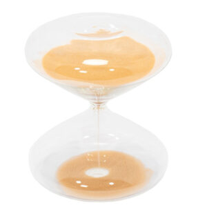 AMPULHETA  DE VIDRO INCOLOR COM AREIA TERRACOTA P