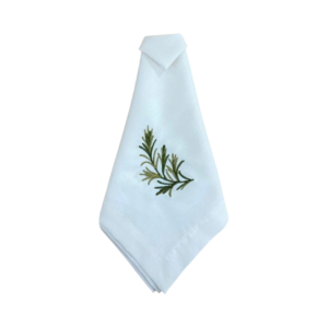 GUARDANAPO BORDADO ALECRIM TECIDO OFF-WHITTE