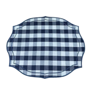 JOGO AMERICANO  VALENTINA " DUPLA FACE " XADREZ AZUL BIG