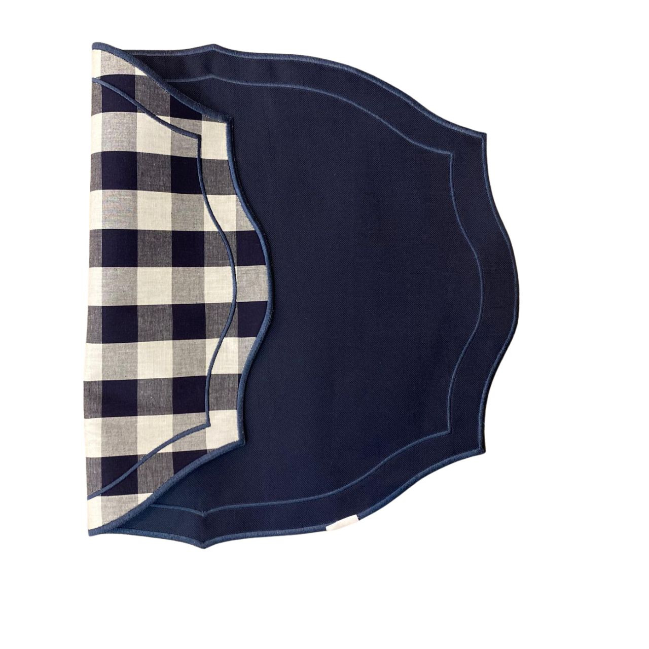 JOGO AMERICANO VALENTINA " DUPLA FACE " XADREZ AZUL BIG - Imagem 4