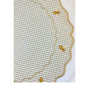 Alternative view of JOGO AMERICANO XADREZ CAQUI REDONDO BORDADO ABELHAS-NAO IMPERMEAVEL