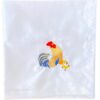 GUARDANAPO BORDADO GALO TECIDO BRANCO