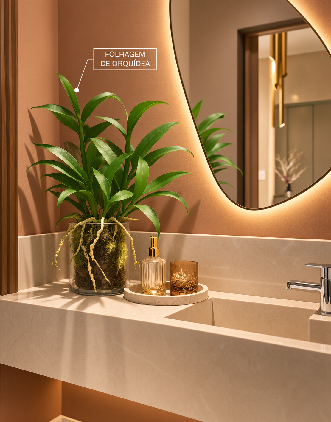 FOLHA DECORATIVA DE ORQUIDEA TOQUE REAL - Imagem 5