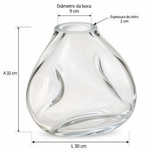 Alternative view of VASO EM MURANO ORGÂNICO TRANSPARENTE