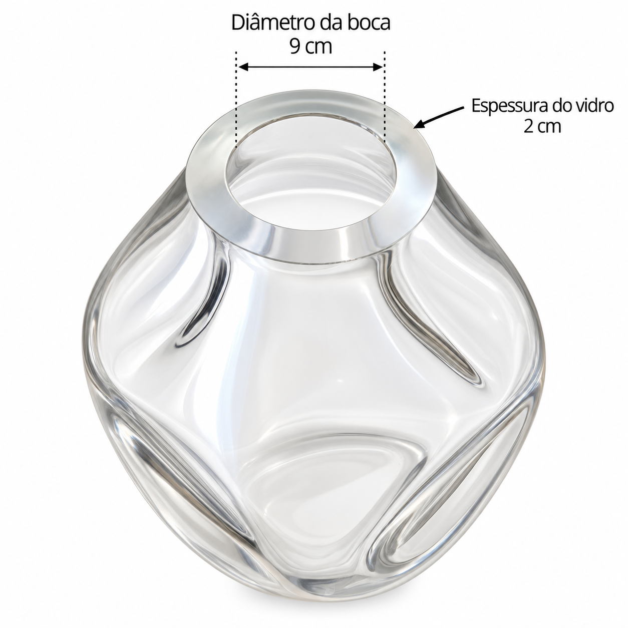 VASO EM MURANO ORGÂNICO TRANSPARENTE - Imagem 3