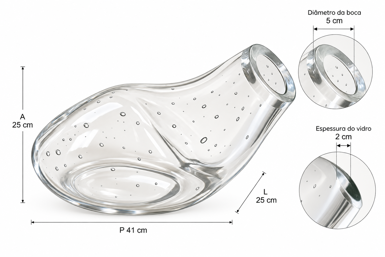 VASO ORGÂNICO EM MURANO TRANSPARENTE - Imagem 3