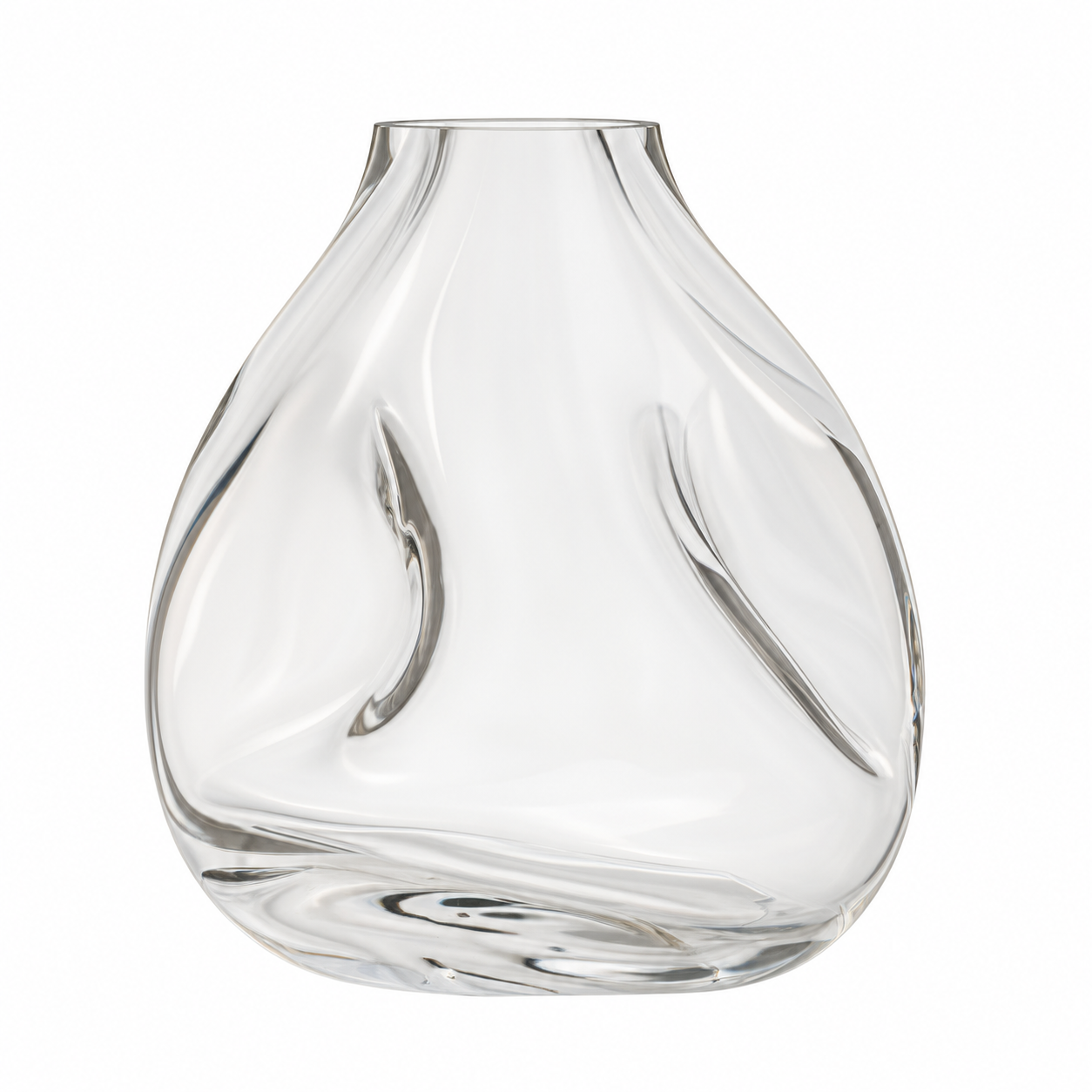 VASO EM MURANO ORGÂNICO TRANSPARENTE