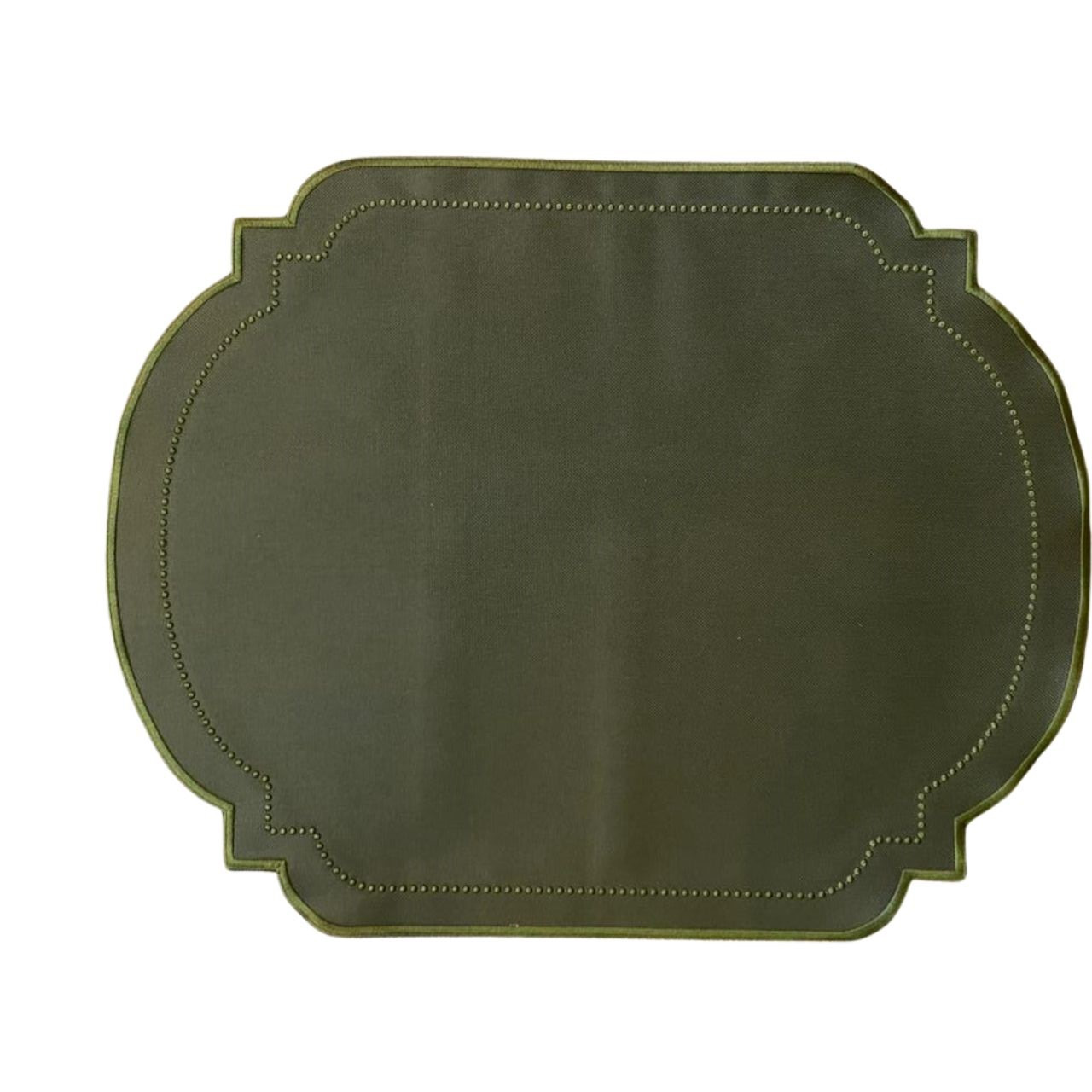 JOGO AMERICANO CAROL IMPERMEAVEL VERDE MUSGO COM BORDA VERDE MUSGO