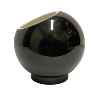 VASO BOLINHA DE CERAMICA PRETA