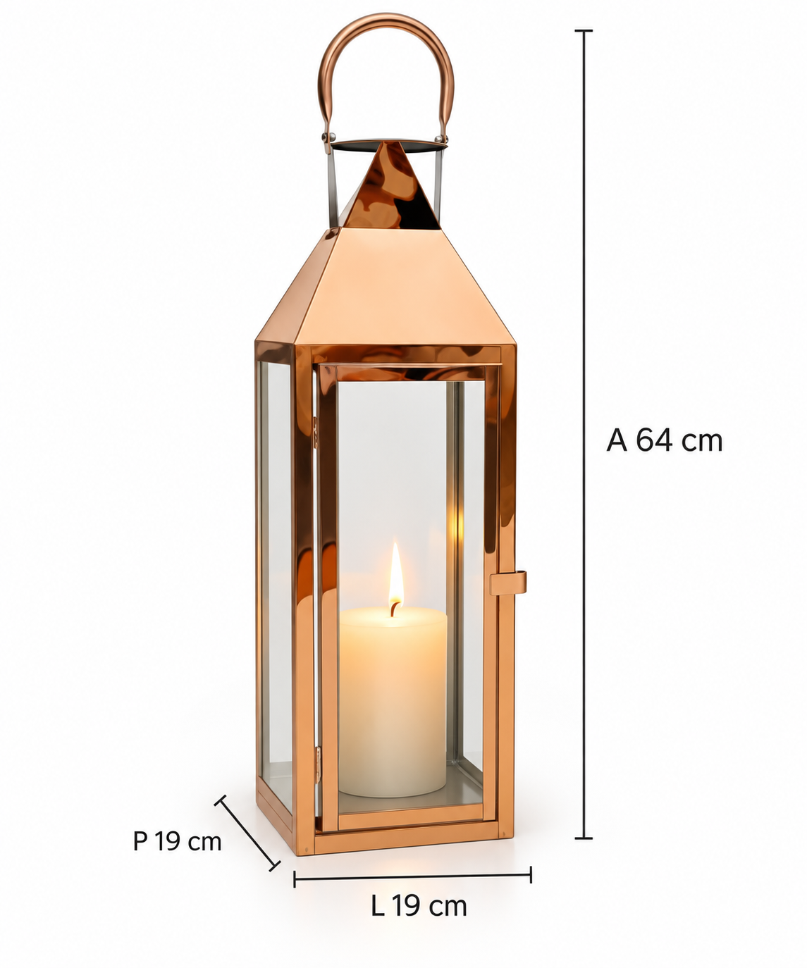 LANTERNA DECORATIVA COBRE GRANDE - Imagem 2