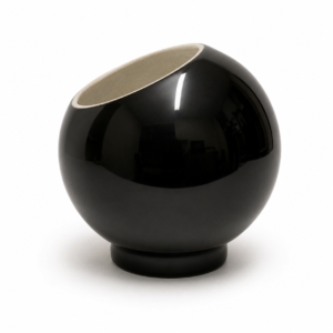 VASO BOLINHA DE CERAMICA PRETA