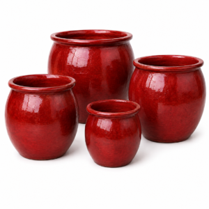 VASO VIETNAMITA VERMELHO - JG 4 VASOS