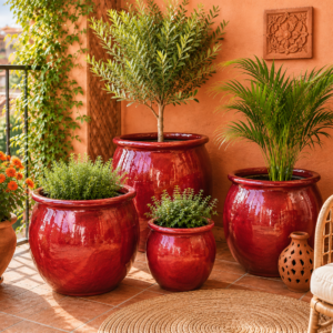 Alternative view of VASO VIETNAMITA VERMELHO - JG 4 VASOS