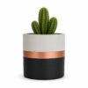 VASO PRETO E COBRE EM CIMENTO